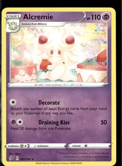 Pokemon Alcremie 087/192 Rebel Clash Non Holo Rare 2 Card Lot - Image 1