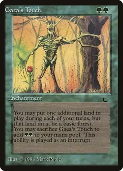 Gaea's Touch - MtG The Dark - Common NM 1994 - TEXT SHIFTED MISPRINT - Image 1