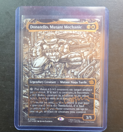 MTG Donatello, Mutant Mechanic 0302 || Borderless Gold-Stamped Signature - Image 1