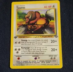 Pokemon Tauros Jungle 1st Edition 47/64 Basic 60 HP Uncommon EN Regular - Image 1