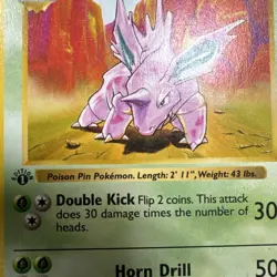 Pokemon Card - Nidorino Base Set Shadowless 37/102 1st Edition Uncommon - Image 2