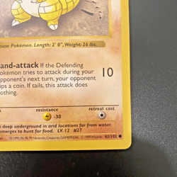 Sandshrew 62/102 1st Edition Shadowless Base Set Regular NM - Pokemon Card - Image 4