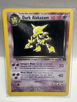 Dark Alakazam 1/82 Team Rocket Unlimited Holo Rare 60 HP English Ken Sugimori - Image 2