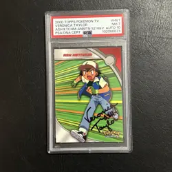 2000 Topps Pokemon #HV1 Ash Ketchum Series 2 - Veronica Taylor PSA NM 7 AUTO 10 - Image 1