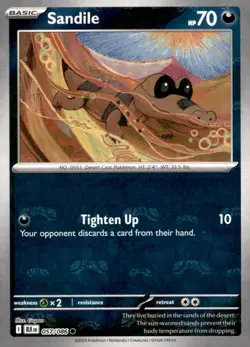 SANDILE (MASTER BALL PATTERN) 057/086 HOLO COMMON BLACK BOLT POKEMON NEAR MINT - Image 1
