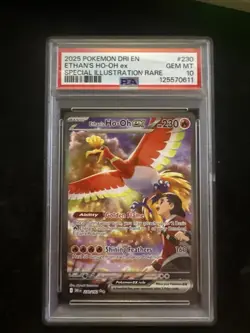 Pokemon Dri Destined Rivals Illustration Ethan's Ho-Oh EX PSA 10 - Image 1
