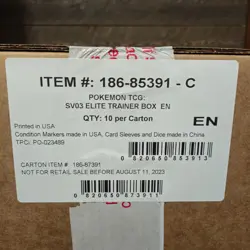 Pokemon TCG Obsidian Flames ETB Case SEALED (Case Of 10 ETB) - Elite Trainer Box - Image 2