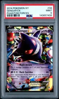 2014 Pokemon XY Gengar EX Phantom Forces #34/119 PSA 9 Mint! - Image 1
