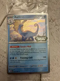 Aurorus Promo Card Cosmo Holo Pokemon Perfect Order Stamped 024/088 Barnes Noble - Image 1