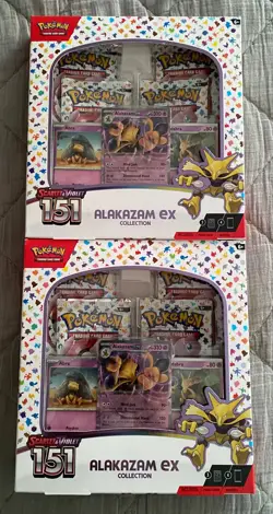 Pokemon TCG Scarlet & Violet 151 Alakazam EX Collection Box Sealed New Lot of 2 - Image 1