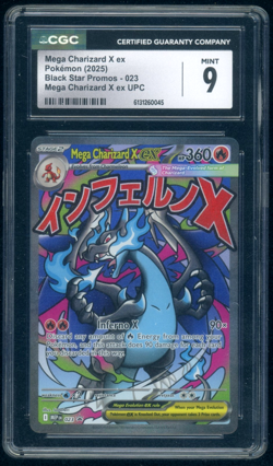2025 Pokemon Mega Charizard X EX Black Star Promo UPC 023 CGC 9 Mint - Image 1
