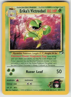 Erika's Victreebel 26/132 Rare Gym Heroes Pokemon Unlimited Moderately Played - Image 1