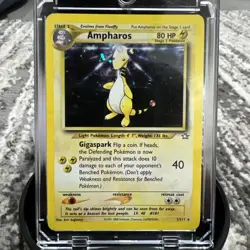 Ampharos 1/111 Swirl Holo Rare (2000) Neo Genesis Wizards Of The Coast Pokemon - Image 1