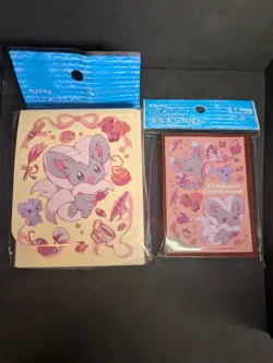 Pokemon Center Minccino Cinccino Deck Box + 64 Sleeves Set Cute Kawaii NEW - Image 1