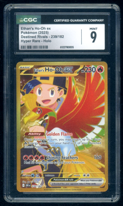 2025 Pokemon Ethan's Ho-No EX 239/182 Destined Rivals Hyper Rare Holo CGC 9 MINT - Image 1