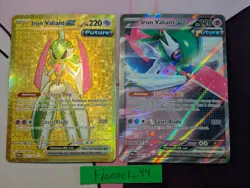 Pokemon Iron Valiant ex Bundle 89/182 261/182 Holo Ultra Rare Gold Paradox Rift - Image 2