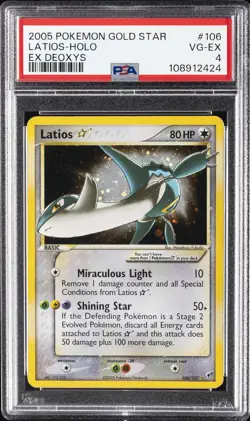 2005 POKEMON EX DEOXYS GOLD STAR #106 LATIOS-HOLO PSA 4 - Image 1