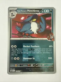 Team Rocket's Honchkrow 127/217 Reverse Holo R Ascended Heroes Pokemon TCG - Image 1