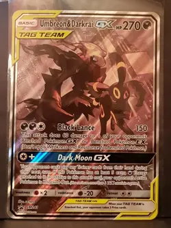 JUMBO Oversized Umbreon & Darkrai GX Tag Team Black Star Promo SM241 Pokemon VLP - Image 1