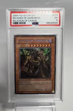 Yugioh Invader Of Darkness IOC-111 PSA 5 Secret - HOLO BLEED FOIL ERROR - Image 1