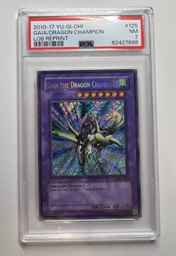 Yugioh! Gaia The Dragon Champion LOB-125 Reprint PSA 7 - Clean Front - Image 1