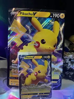 2021 Pokemon Pikachu v SWSH061 Promo Jumbo Card - Image 1