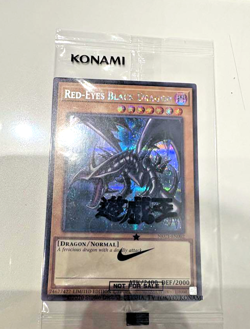 YuGiOh Nike Red Eyes Black Dragon Promo Card Set Coin Bag Jump Limited Japan - Image 4