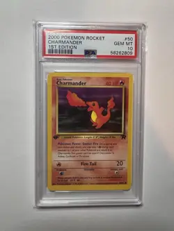2000 Pokemon Team Rocket 1st Ed. Charmander #50 PSA 10 Gem Mint - Image 1