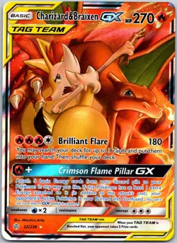 Charizard & Braixen GX 22/236 Ultra Rare Cosmic Eclipse NM - Image 1
