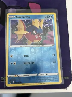 Carvanha - 035/203 - Reverse Holo - Evolving Skies - NM/M - Pokemon Card - Image 1