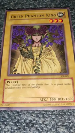 Yu-Gi-Oh! TCG Green Phantom King LOB-034 Unlimited Edition Common LP Vintage - Image 2
