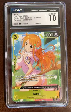 Gem Mint Nami ST29-008 Alt Art Promo One Piece Egghead English CGC Gem Mint 10 - Image 1