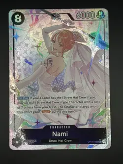 One Piece TCG English OP15-086 Nami Alt Art Parallel Wedding SR NM+ 2026 - Image 1