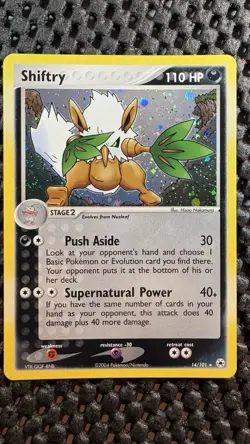 Shiftry 14/101 EX HIDDEN LEGENDS Pokemon Card Reverse Holo Black Star NM - Image 2