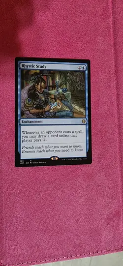 MTG Rhystic Study Jumpstart 2020 Enchantment Rare Blue Card 169 English - Image 2