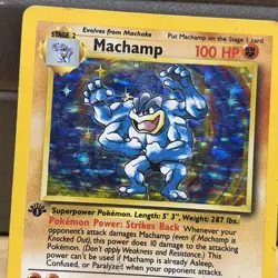 pokemon machamp 1st edition 8/102 Holo Base Set Vintage Card Rare Played - Image 2