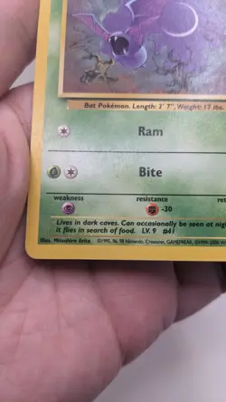 Vintage Pokemon TCG WOTC #70/82 Zubat Team Rocket Unlimited Pokemon Card - LP - Image 4