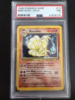 Ninetales 12/102 Base Set Holo 1999 Pokemon Card PSA 7 NM - Image 1