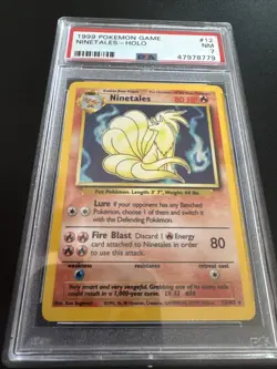 Ninetales 12/102 Base Set Holo 1999 Pokemon Card PSA 7 NM - Image 2