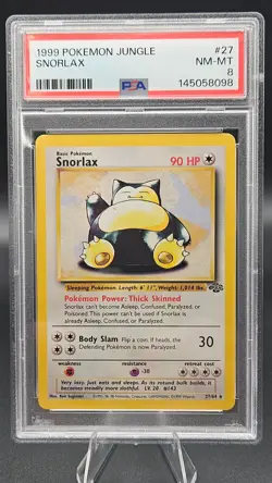 Pokemon Card 1999 Jungle SNORLAX 27/64 PSA 8 - Image 1