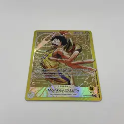 One Piece x Lakers Yellow Luffy Custom Leader Card English Textured With Foiling - Image 3