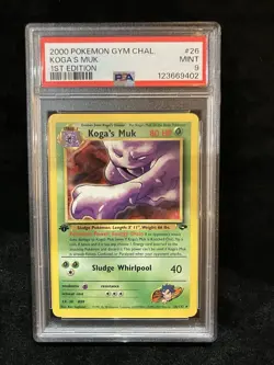 Pokemon Card Koga's Muk 26/132 Gym Challenge PSA 9 MINT 1st Edition - Image 1