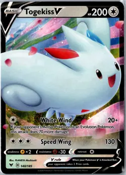 Pokemon Card - Togekiss V 140/185 SWSH04: Vivid Voltage Ultra Rare Holo NM - Image 1