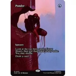 PRESALE PONDER (BORDERLESS) Marvel's Spider-man: Marvel Universe Magic MTG CARD - Image 1