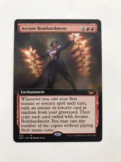 Arcane Bombardment Extended Borderless MTG Magic the Gathering Card NM Mint SNC - Image 1
