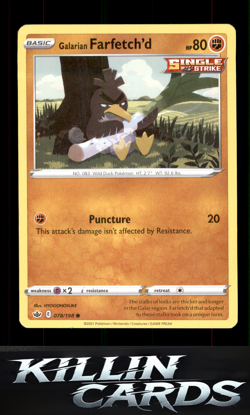 Galarian Farfetch'd 078/198 Pokemon Common SWSH06: Chilling Reign Card NM - Image 1