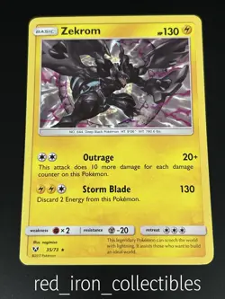 Zekrom 35/73 Holo Rare Dragon Majesty Sun & Moon Pokemon Card 2017 - Image 1