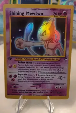 **Custom Made** High Quality,1st Ed. Shining Mewtwo,"Display Card" - Image 1