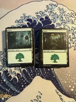 magic the gathering 100 Green Land Lot - Duskmourn Only - Image 1
