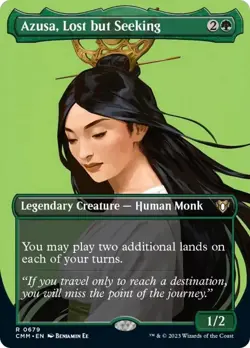 Azusa, Lost but Seeking (Commander Masters) - Borderless - NM Pack Fresh MTG - Image 1